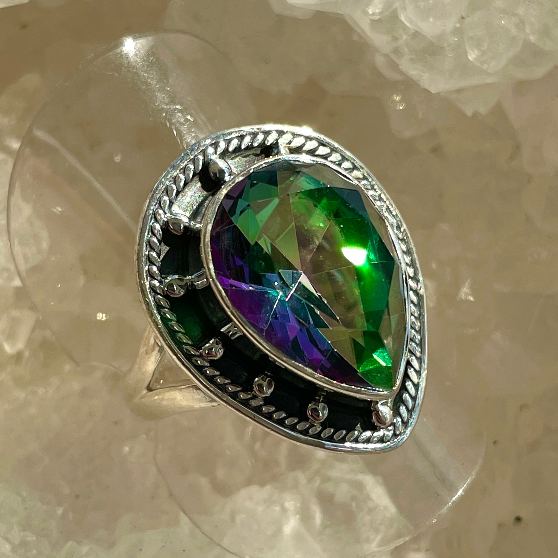 Mystic Quartz Sterling Silver Ring - Sz8 MQ7 Mystic Quartz Sterling Silver Ring - Sz8 MQ7